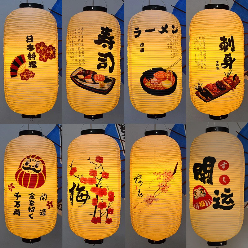 

24x60cm Outdoor Waterproof Pvc Izakaya Light Chandelier Japanese Restaurant Shop Sushi Club Pub Home Decorative Lantern