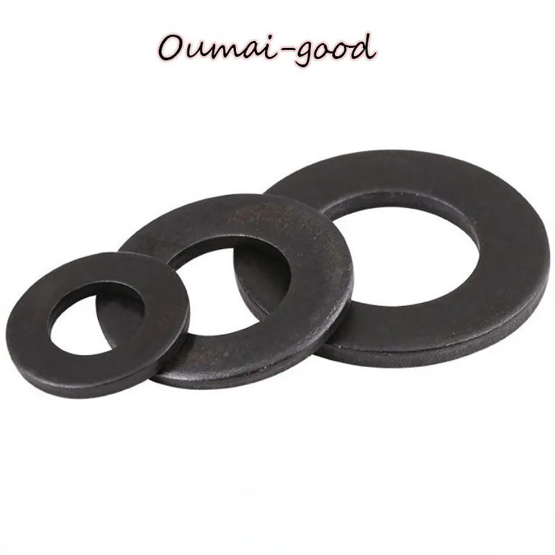 

2-50pcs M3/M4/M5/M6/M8/M10/M12/M14/M16 Extra Large Size Big Wide Thick Flat Washer Plain GasketBlack Grade 8.8 Steel