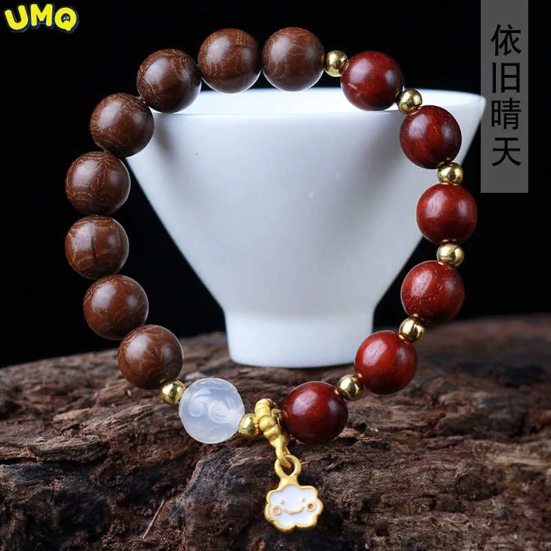 

Old Material Six Way Wood Plus Zambian Small Leaf Red Sandalwood Diy Still Sunny Hand String Female Rosary Decorative Jewelry