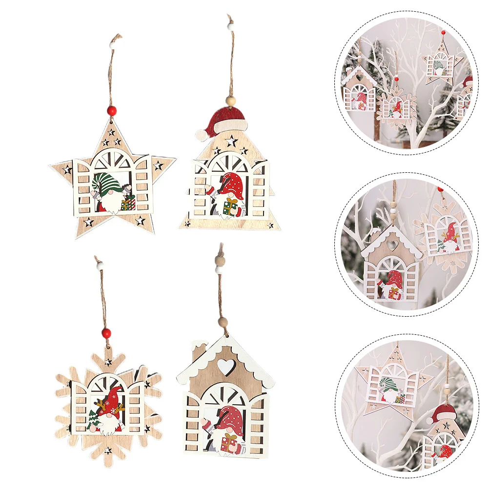 

4Pcs Cartoon Ornament Xmas Tree Decoration Xmas Tree Pendant Xmas Decoration