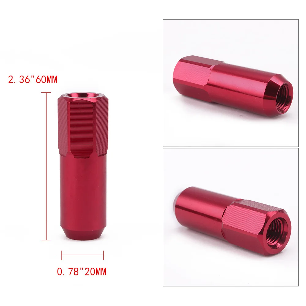 20 шт. черная алюминиевая удлиненная гайка с открытым концом m12x1 5 25 60 мм