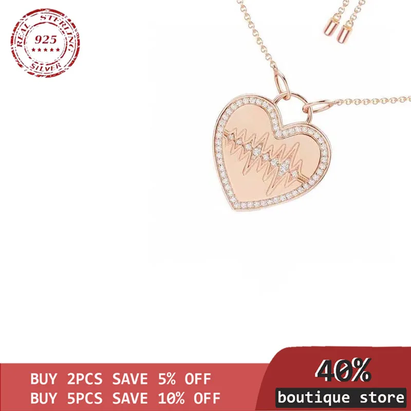 

February 2022 new heartbeat adjustable rose gold design necklace, Moroccan jewelry