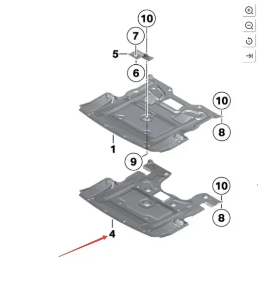 51757185112 защита от брызг двигателя под крышкой для BMW GT F07 528i xDrive F06 F10 F11 640i F13