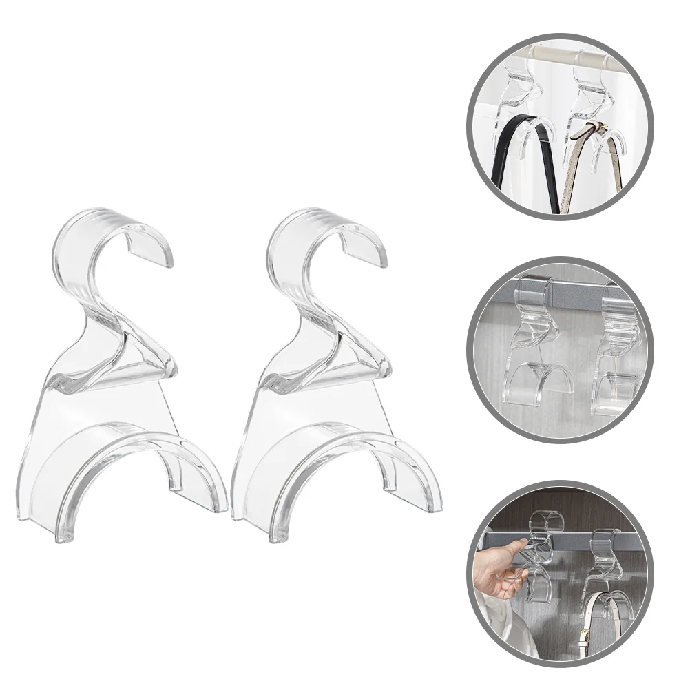

2 Pcs Hooks Purse Hanger Handbag Acrylic Organizer Tote Light Luxury Backpack Clear Hangers