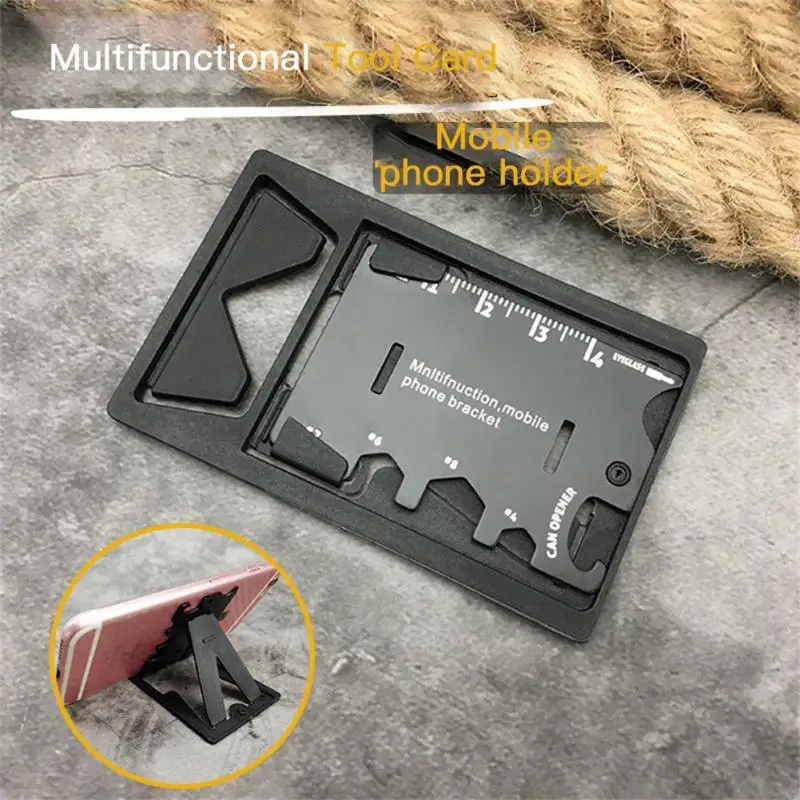 

10 in 1 outdoor multi-functional mobile phone holder tool card combination edc tool folding saber card Camping Equipment