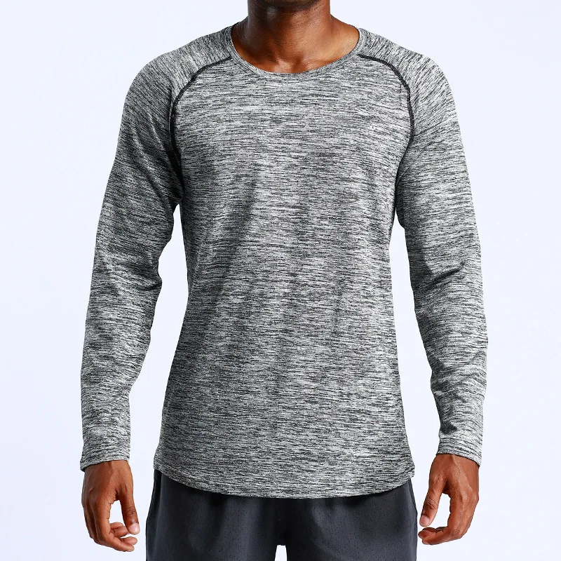 

LU T-shirts Man Gym Quick-drying T-shirt Long Sleeve Basketball Print Compression Shirt Tops Workout Bodybuilding Sportswear