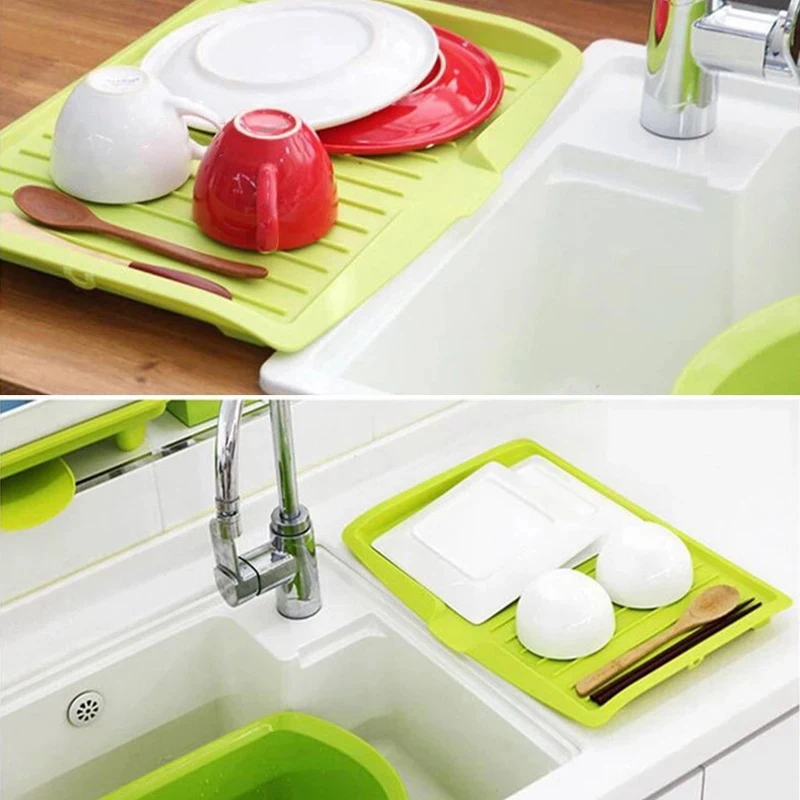 

Sink Draining Rack Tray Cutlery Filter Plate Storage Bowl Cup Drainer Dishes Sink Drain Shelving Rack Drain Board Kitchen Tools