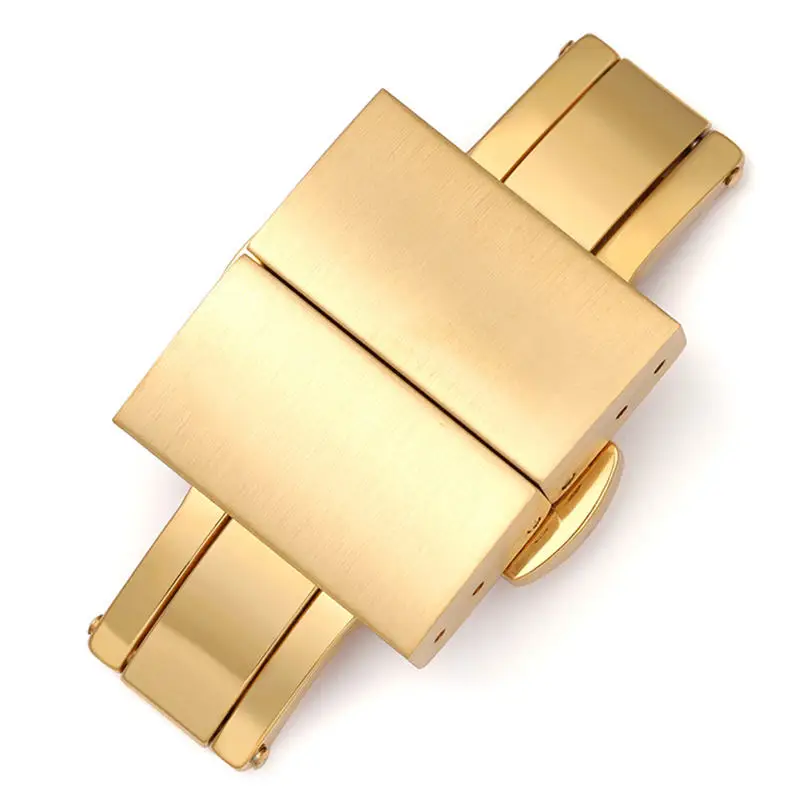 16mm 18mm 20mm 22mm 316L Stainless Steel Double Press Butterfly Buckle Metal Clasp Repair Accessories Tools Silver Gold Black