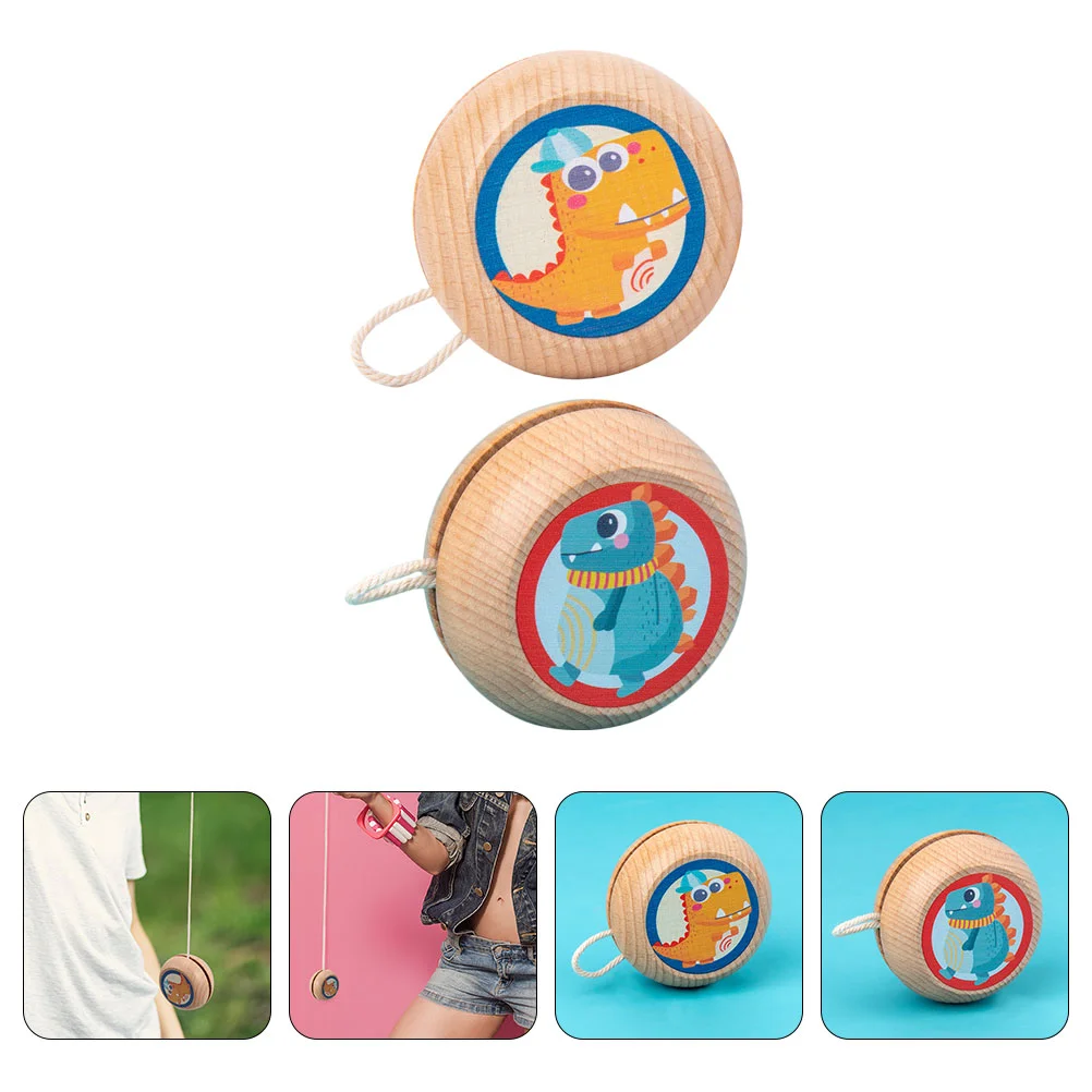 

Yoyo Toystoykids Cartoon Wooden Thread Control String Bearing Teaching Education Early Favors Party Responsive Educational