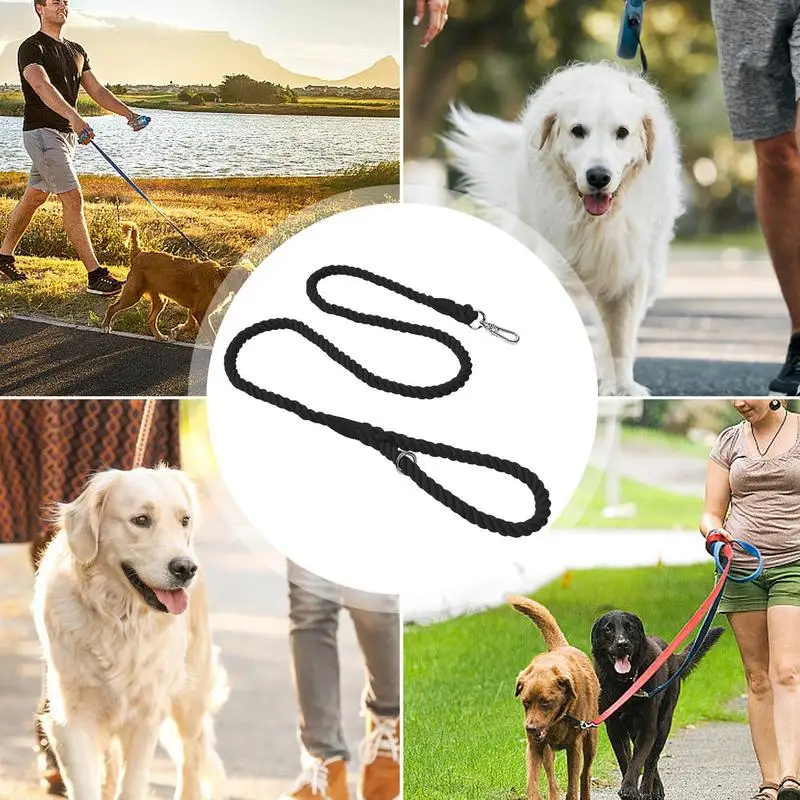 Mocne smycze dla psów Smycze szczeniąt 5 stóp Wytrzymałe linowe Chodzące wielokrotnego użytku Wielofunkcyjne szkolenie Grube