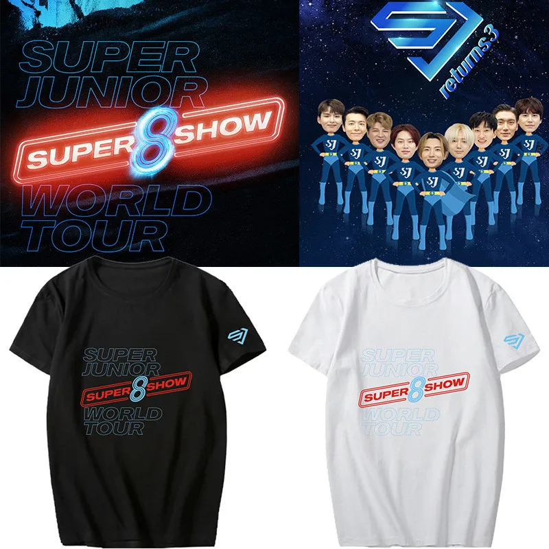 

2022 SUPER JUNIOR Album World Tour Suprt Show 8 Korean Style T Shirt Tees Hip Hop Tshirt Short Sleeve Tops T-shirts PT1154