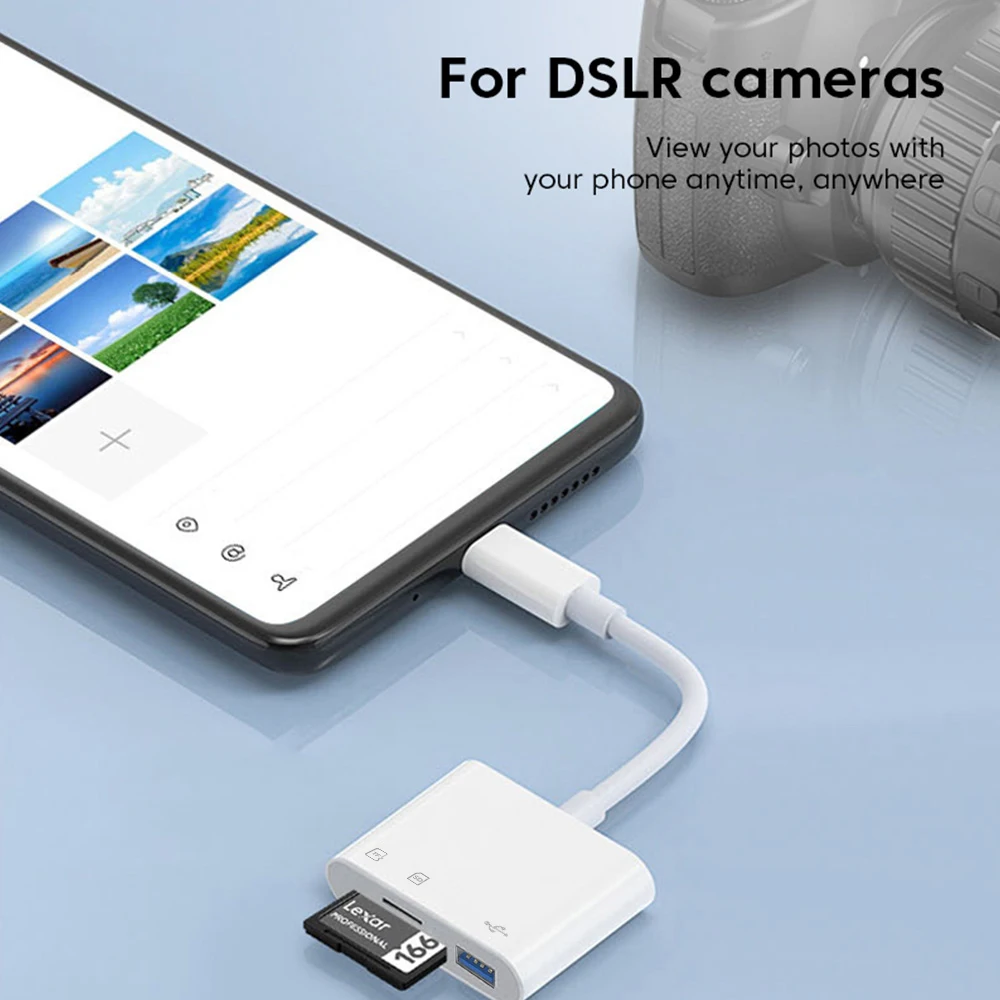 Фото Адаптер для чтения карт памяти 3 в 1 Type C, USB C, устройство для чтения карт памяти SD TF, высокоскоростное устройство для чтения карт памяти для телефона, ПК, ноутбука, аксессуары, конвертер типа C №1