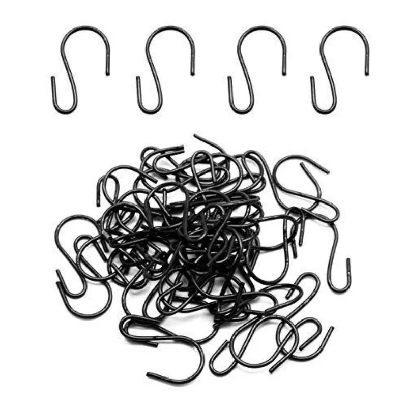 Черные металлические S-образные крючки 14 мм для декоративных подвесок