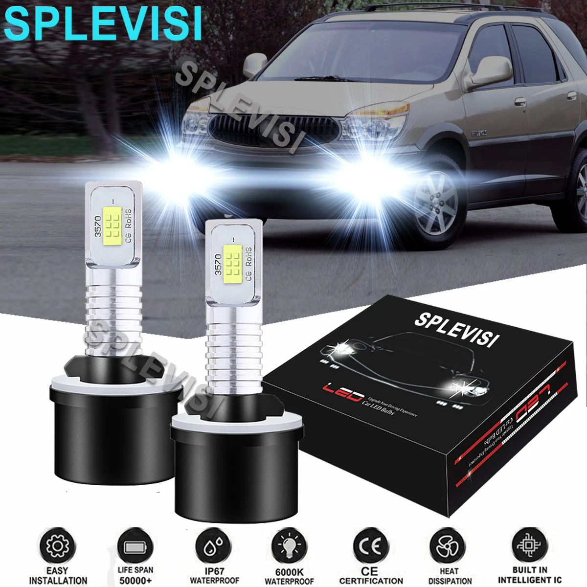 

2PCS Car LED Fog Light Bulbs 6000K White Fit For Arctic Cat Crossfire 800 2007-2011 Arctic Cat Thundercat 1999 2000 2001 2002