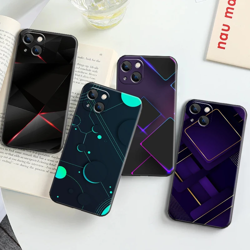 

Geometric Patterns For Apple iPhone 13 12 11 Pro 12 13 Mini X XR XS Max SE 5 6 6s 7 8 Plus Phone Case Soft Coque Black Carcasa