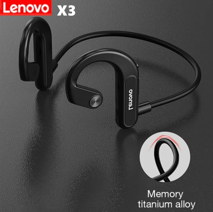 

Lenovo X3 Wireless Bluetooth Earphone Bone Conduction Sport Headset IPX5 Waterproof Neckband With Mic Noise Cancelling Earbuds