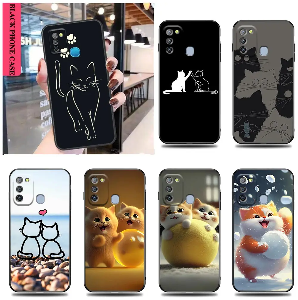 

Case For Infinix TECNO SPARK 7 6 Air Go 5 Pro HOT 20 20I 20S 5G 12 12I 11 11S 10 10I 10S 8 9 Play Case Funny Cute Cat Rabbit Art