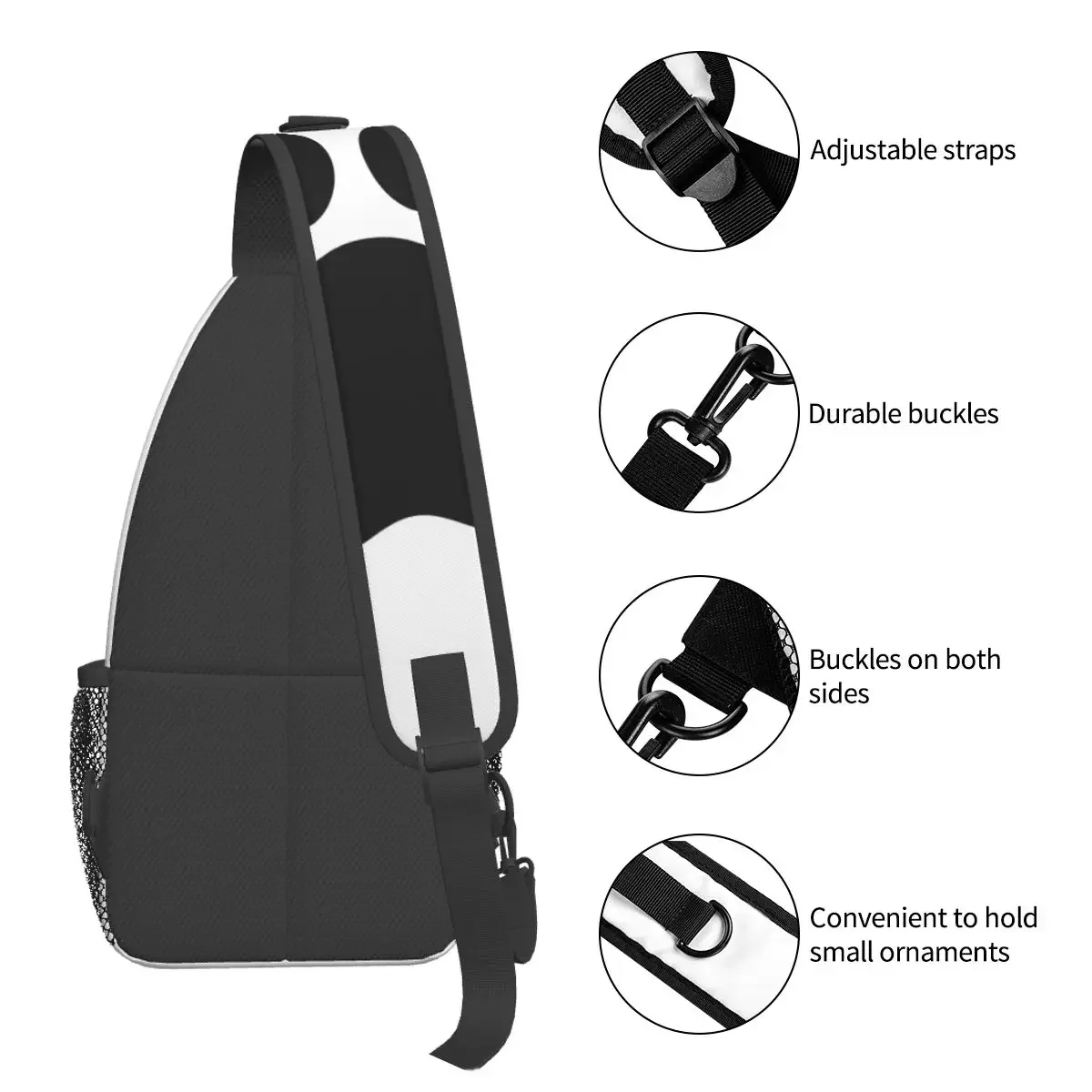 Маленькая сумка-слинг с изображением собачьих лап французского бульдога