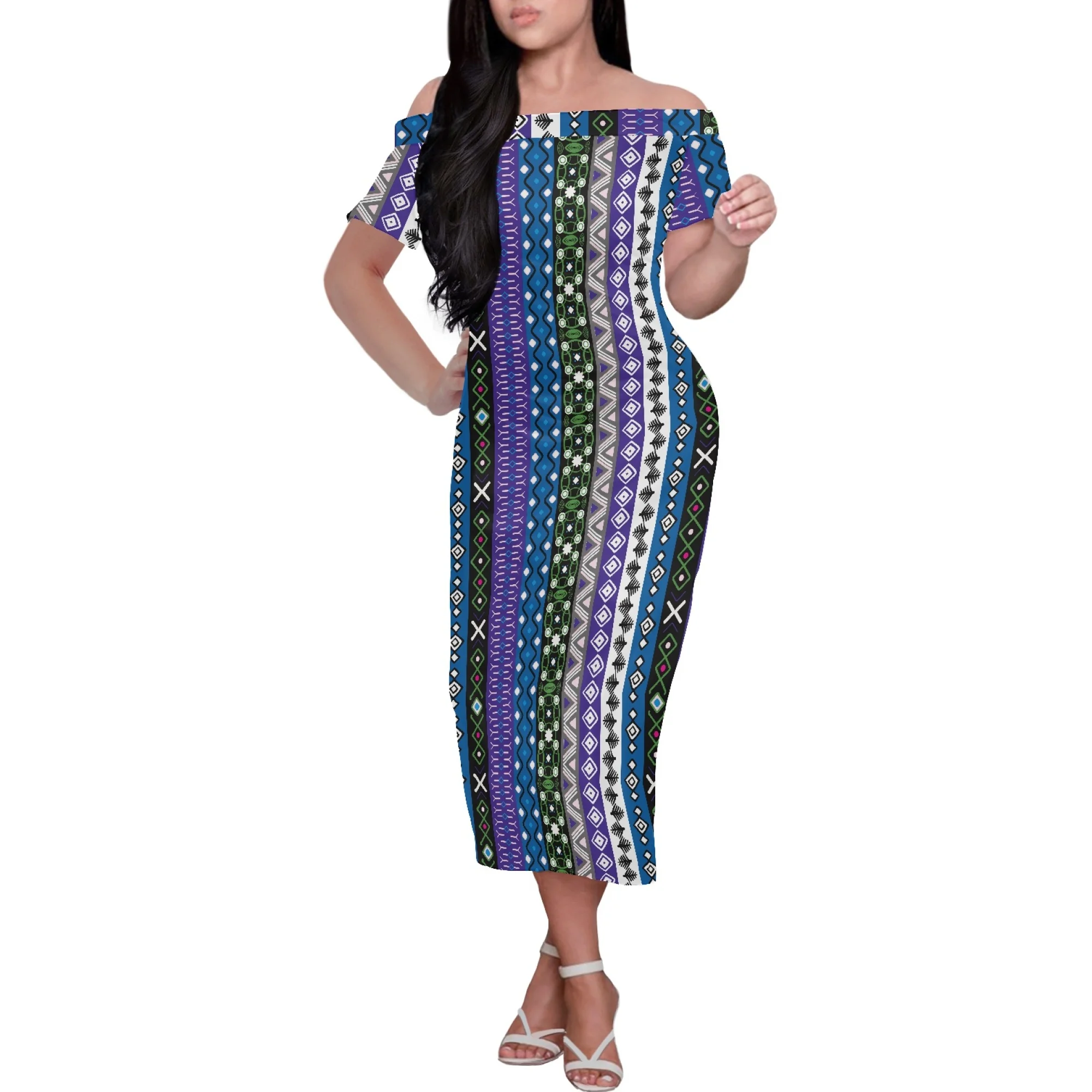 

Женская Клубная сумка на заказ с открытыми плечами, полинезийская традиционная племенная сумка тату, модное пикантное платье для банкета, п...