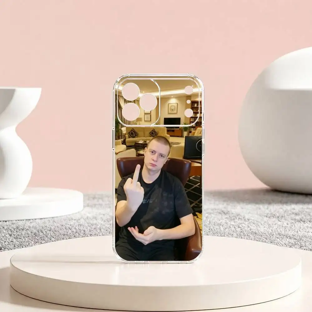 Фото Чехол для телефона T-Trash Streamer M-Mellstroy Gift для iPhone 17 16 15 14 13 12 11 Mini Pro Max Plus, прозрачная накладка №5