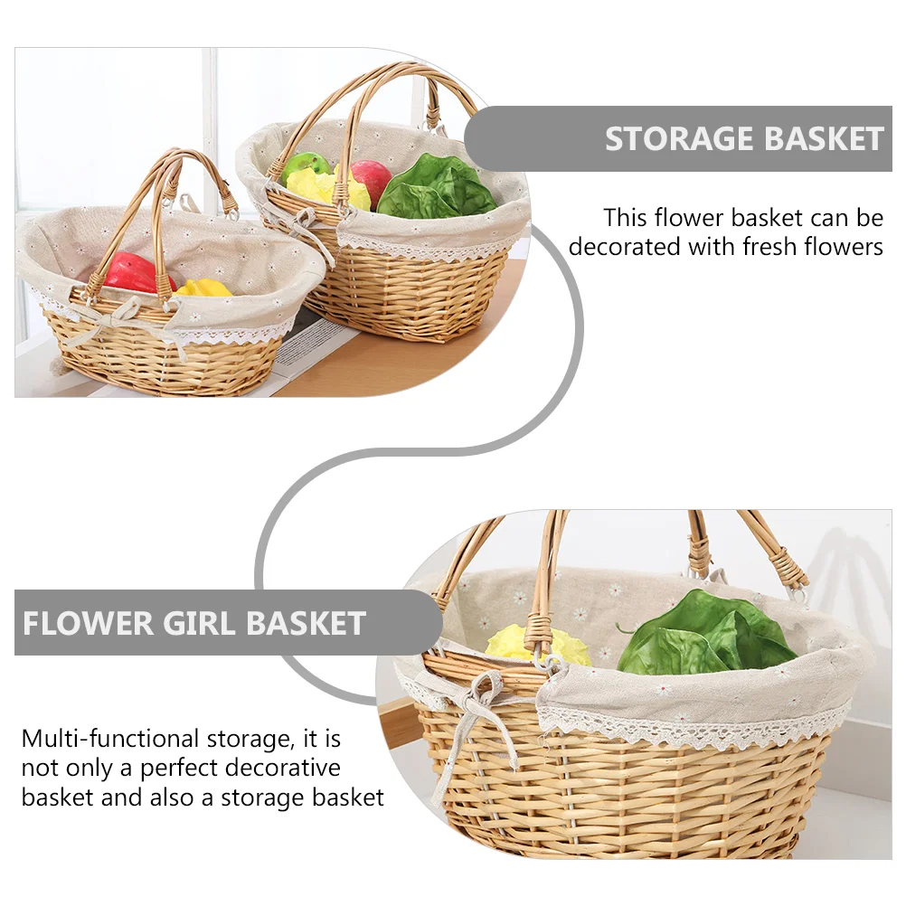 

Vegetable Rack Hanging Basket Wedding Decoration Flower Food Storage Bins Straw