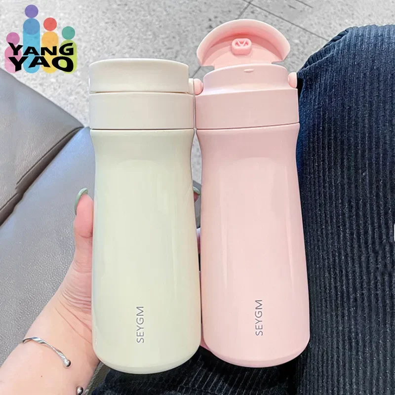 

500ml Fashion Coffee Mug Double Stainless Steel Thermos Mug Leak-Proof Vacuum Flask Thermal Water Bottle Tumbler