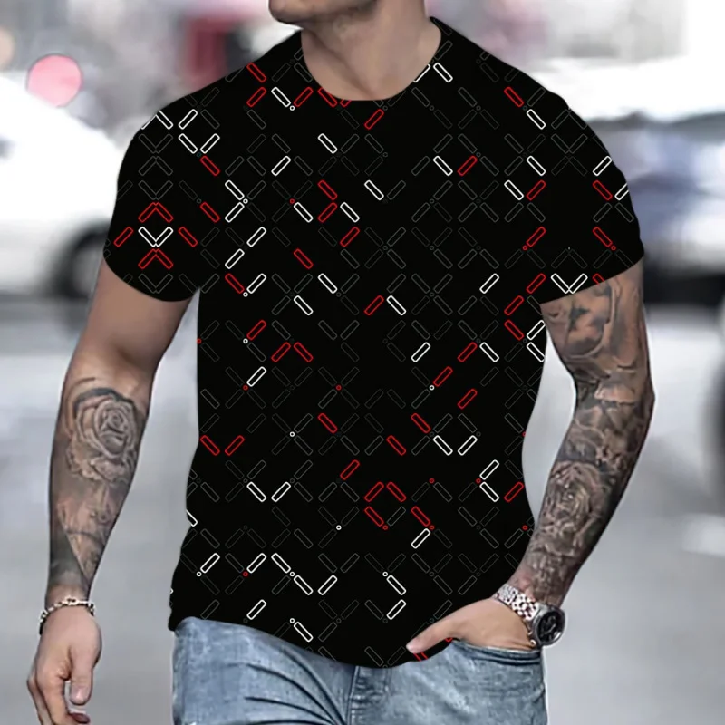 

Oversized T-Shirts For Men 3d Printed Tees Simple Pattern Short Sleeved Top Summer Blouse Fashion Men's Clothing Hip-Hop Camisa
