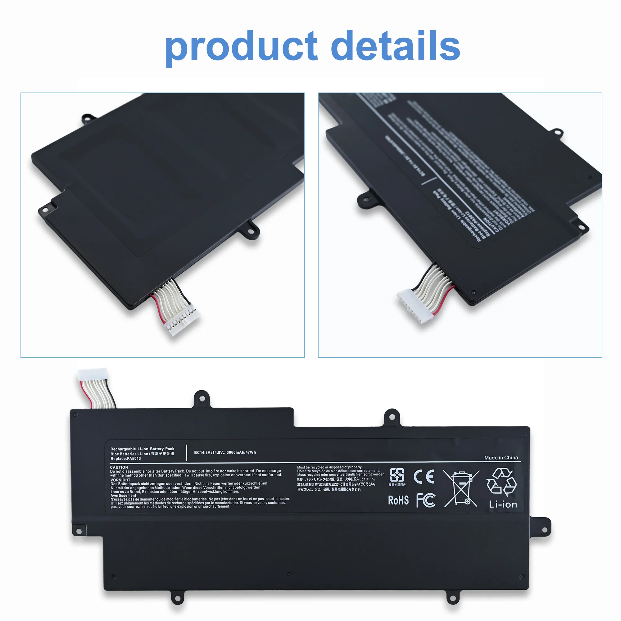 Фото Аккумулятор для ноутбука LOLG PA5013U-1BRS PA5013U для Toshiba Portege Z830 Z835 Z930 Z935 Ultrabook PA5013 14.8V 3060mAh + инструмент для замены (бесплатно) №4