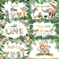 jungle wild one backdrop kids jurassic animal forest safari boy happy birthday party photography background photographic banner