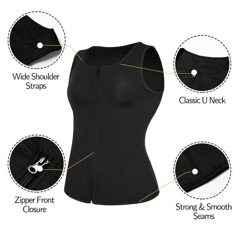Men Waist Trainer Vest for Weight Loss Neoprene Corset Compression Sweat Body Shaper Slimming Shirt Workout Suit Belt Belly Faja
