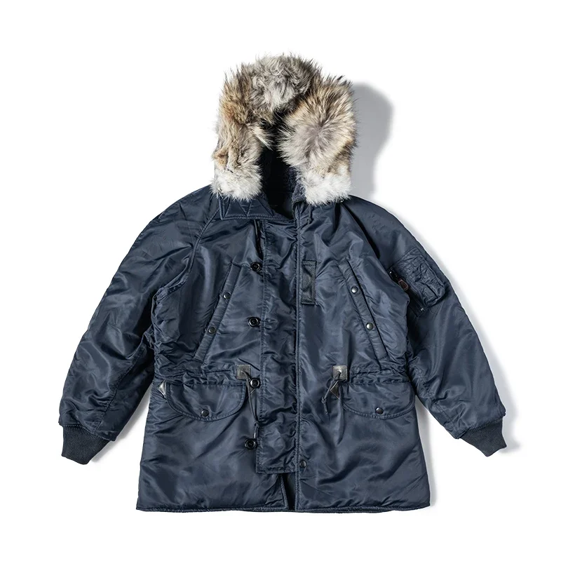 Мужская зимняя куртка-бомбер с воротником из натурального меха Bronson Type N-3A