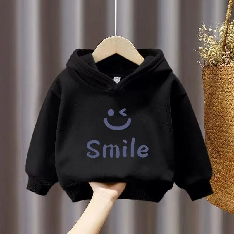 

2023 Spring Autumn Children's Clothing Boys Girls Hooded Sweater Cartoon Print Long Sleeve Top Causal Loose 5-14 Years Old
