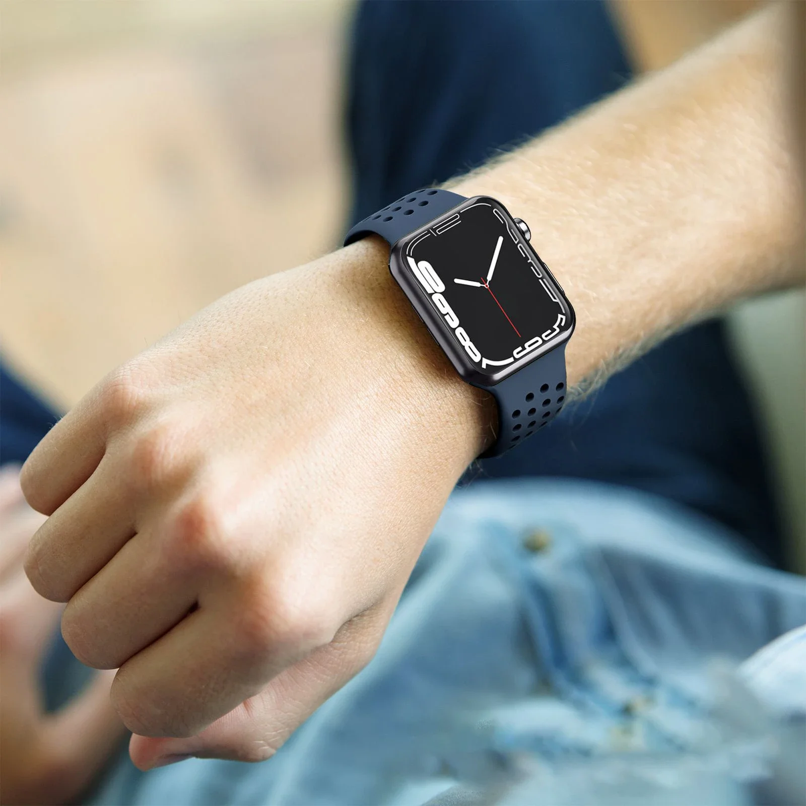 Silicone strap for apple watch band 49mm 44mm 45mm 42mm 40mm 41mm 38mm Double-stud style bracelet iwatch Series 6 7 se 8 ultra