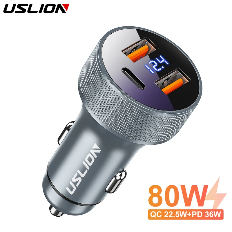 

Автомобильное зарядное устройство с двумя USB-портами, 36 Вт, 22,5 Вт
