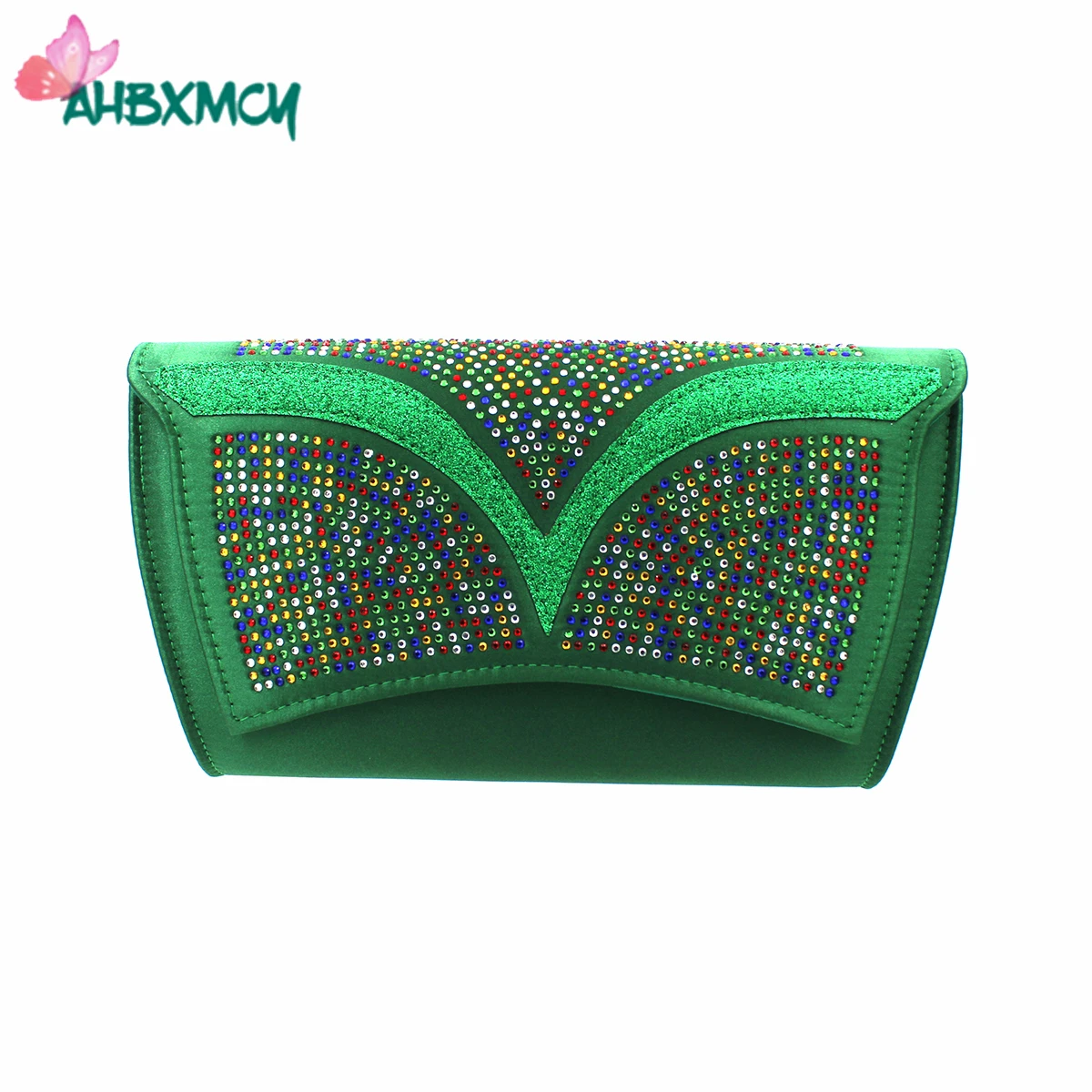 

Новый дизайн весны, женская сумочка в зеленом цвете, украшенная искусственной нигерийской женской обувью