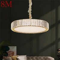 8m postmodern pendant light round led luxury crystal fixtures decorative for dinning living room bedroom chandeliers