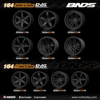 bnds 164 abs wheels rubber tires by flat black assembly rims modified parts jdm vip style for model car vehicle 4pcs set