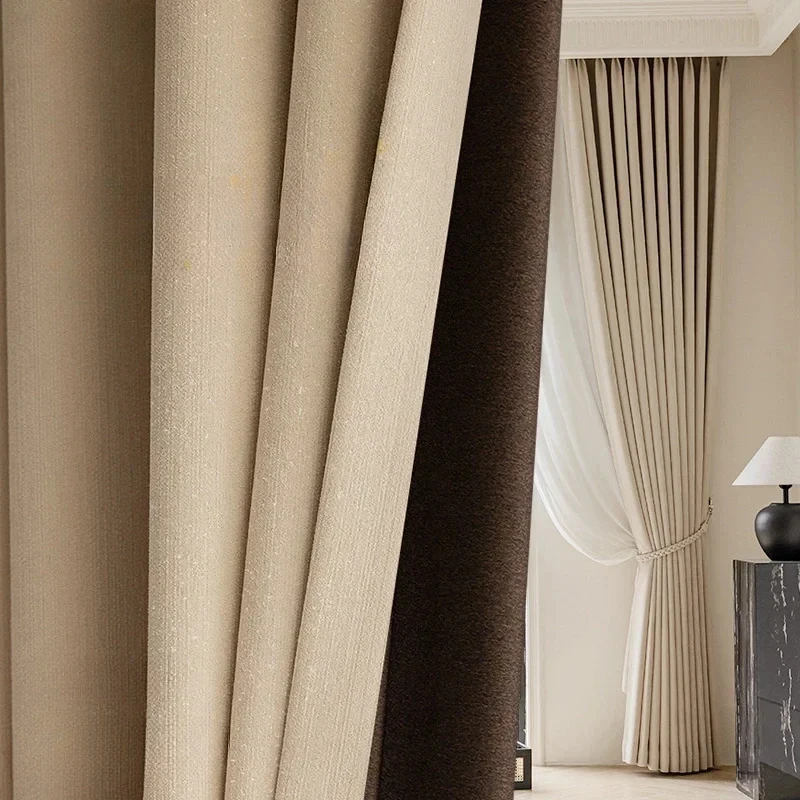 Модернизированные ультра-мягкие утолщенные синельные плотные шторы готовые