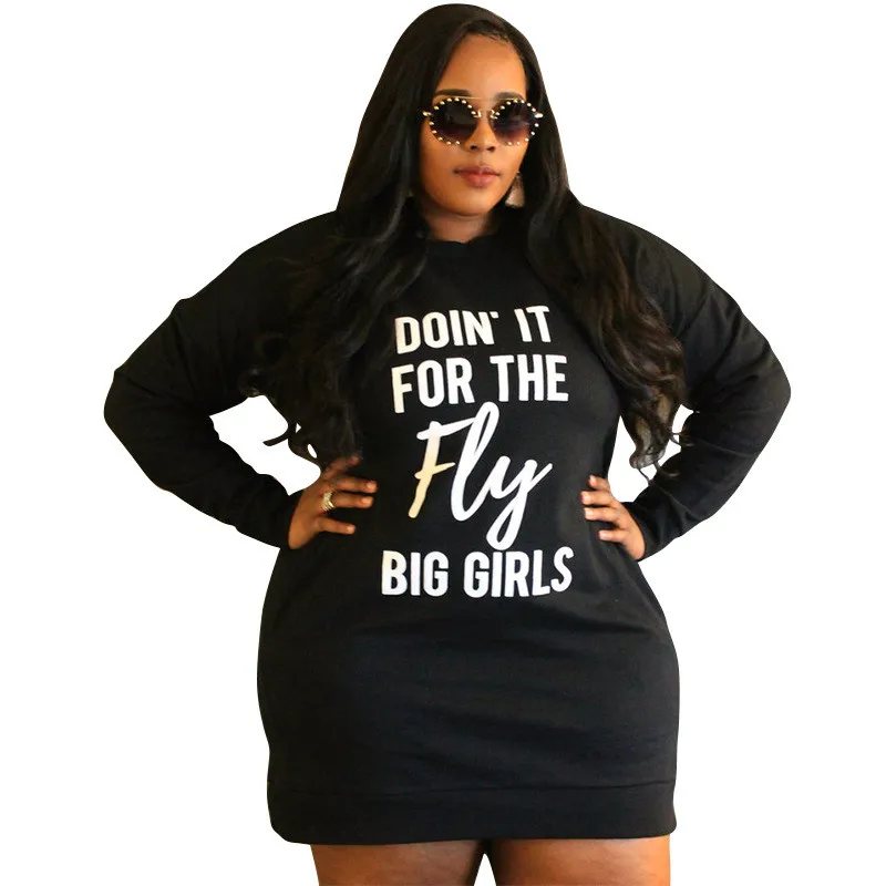

Sweatshirt Letter Print Letter Fashion Casual Women Long Sleeve 5Xl Mini Dress Sweat Suits Fall Clothes Solid Color Skirt