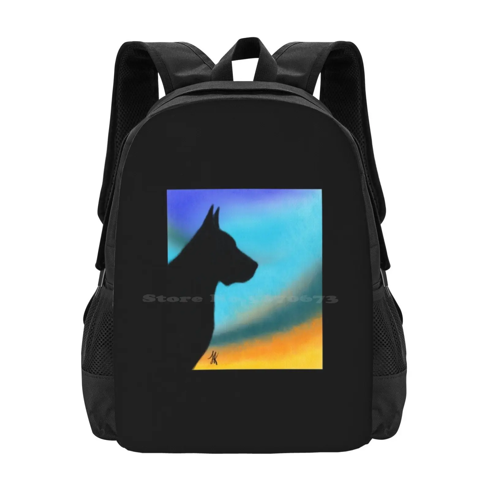 

Рюкзак для подростков и студентов колледжа с рисунком, дизайнерские сумки с силуэтами для домашних животных, цветные черные собаки