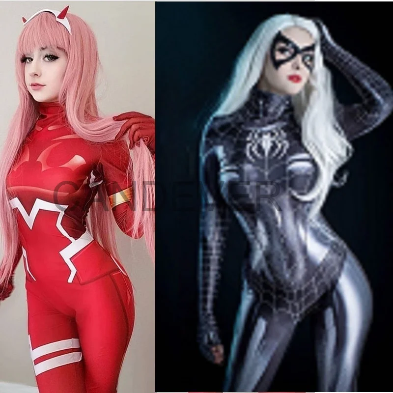 Костюм для косплея Zero Two 002 солидный во Фране хайсозавр принцесса Хэллоуин Черный