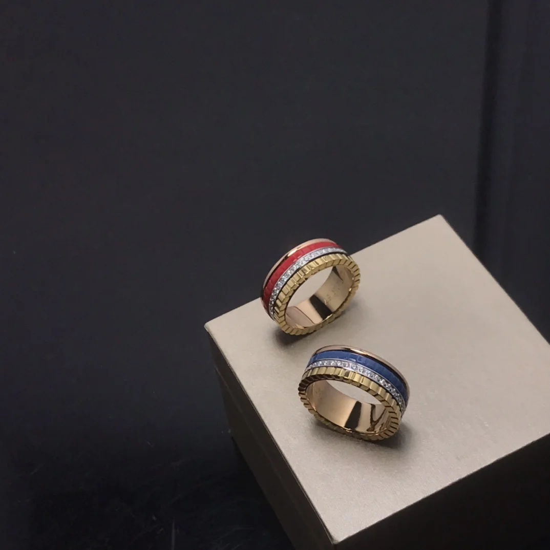 

Seiko Red Blue Ceramic Gear Rotary Belt Diamond Universal Ring for Men and Women