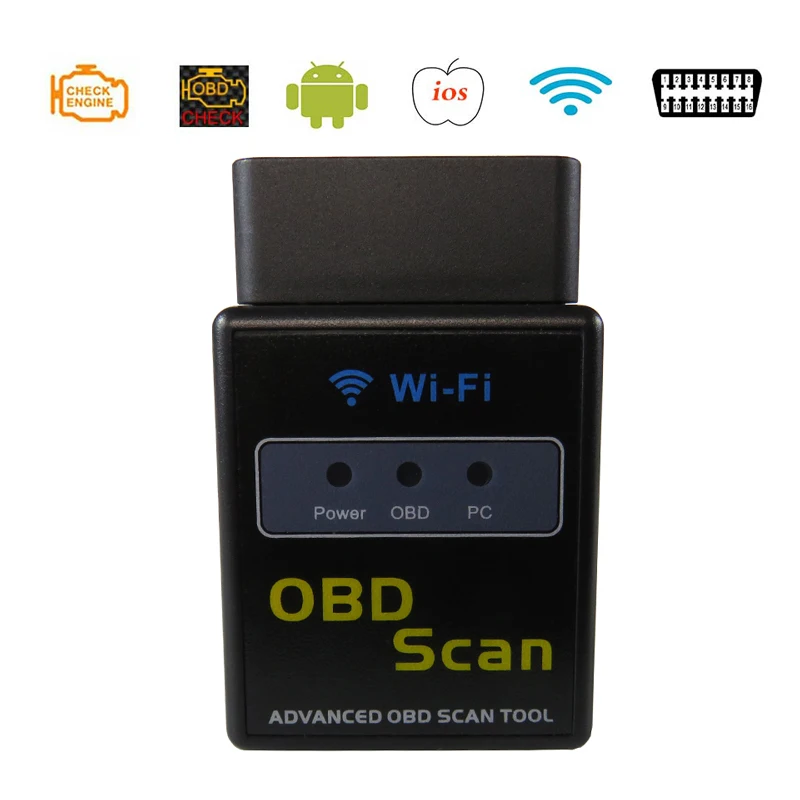 Фото Диагностический сканер WIFI V1.5 OBD2 ELM327 для автомобилей, ELM 327 WI-FI V 1.5 для Android/iOS, считыватель кодов OBD 2, автодетектор №1