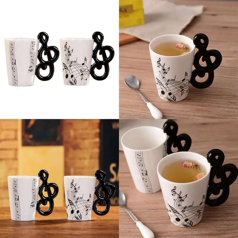 

Креативная необычная керамическая чашка с ручкой Note, чашка для кофе и молока, индивидуальная чашка, уникальный инструмент, Подарочная чашка