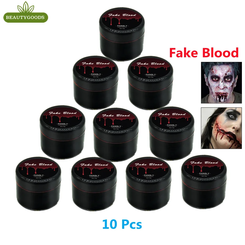 

10 Pcs Fake Blood Makeup Body Face Paint Simulation Of Human Vampire Cosplay Ultra-realistic Halloween Wounds Scars Bruises