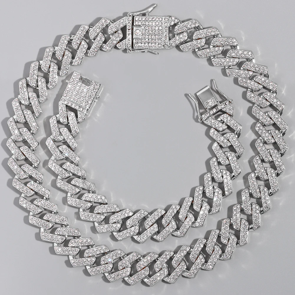 Prong Cuban Link Chain Necklace Iced 
