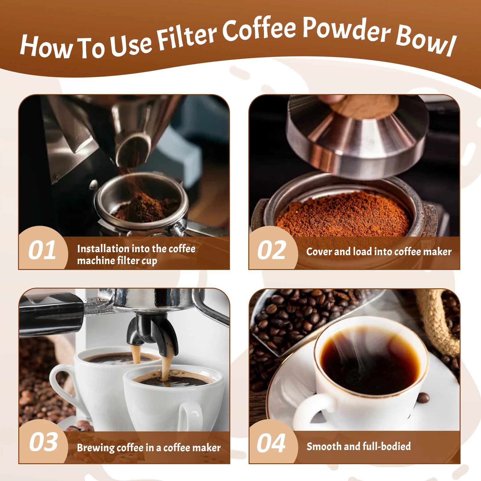 6 шт. фильтр для кофе из нержавеющей стали однослойная корзина фильтра под