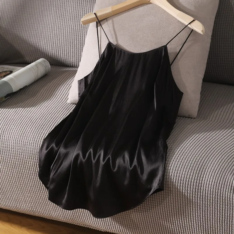 

Женский однотонный топ на бретелях, повседневный однотонный Шелковый пуловер без рукавов, с длинным спереди и сзади, короткий дизайн, S15096, л...