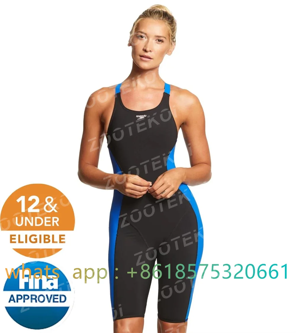 Swimwear Girls Race Swimsuits Knee Length One Piece Training Sports Swimming Competition Bodysuits Comfort Bathing Suits