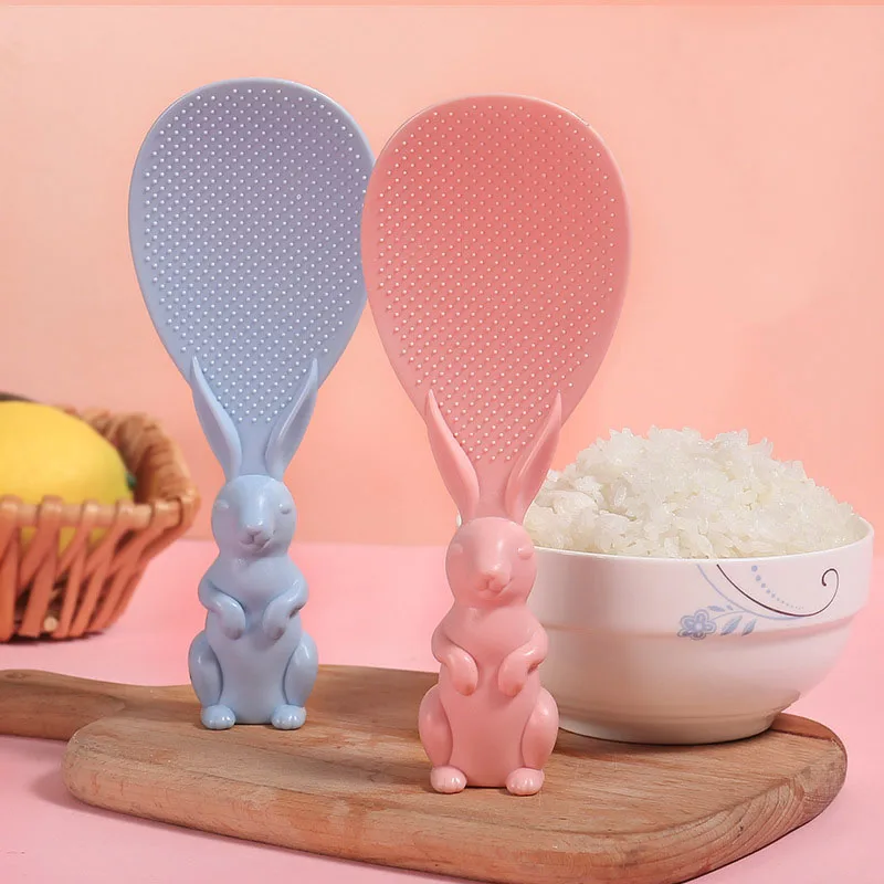 

Stand-up Rice Spoon Wheat Straw Household Rabbit Smiley Colhervküche Colheres Cozinha Modernos Kitchen Accessories Utensílios